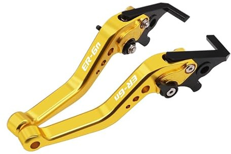 YUEYUEMOTO Motorrad Zubehör Für ER6N ER6F ER-6N ER-6F 2006 2007 2008 CNC Aluminium Kurz Einstellbare Bremse Kupplungshebel Griff (Farbe: Gold)
