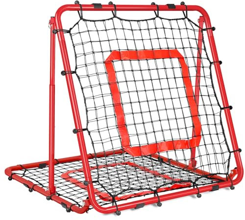 BaseGoal Baseball- und Softball-Rückprallnetz, Baseball-Rebounder, Volleyball-Rebounder, Pitch-Back-Netz, Multi-Sport-Trainings-Rebounder, mit Pitch-Ziel, leicht verstellbare Winkel