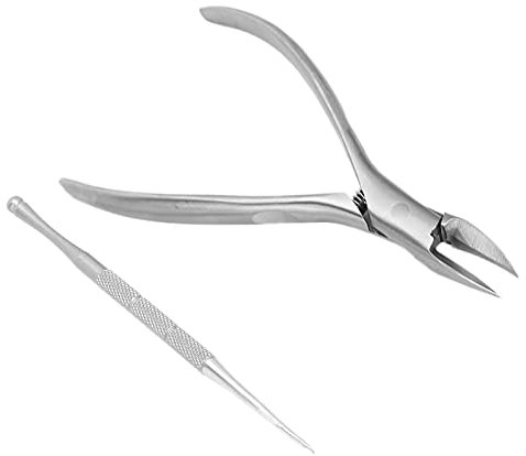 Nagelbandsborttagare, nagelbandsklippare nagelbandsklippare tånagelklippare pedikyrborttagare verktyg för inåtväxande tånagel (silver)