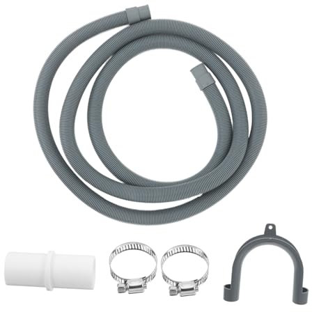 jojofuny 2.5m Flexible Washing Machine Drain Pipe Portable Dishwasher Drain Hose Extension Kit Clamp and U-Bend Holder for Brands