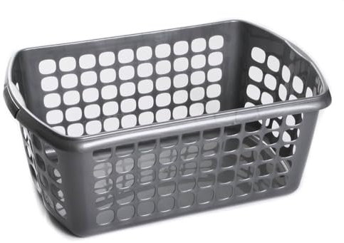 Wäschekorb Wäschewanne Wäschetrager Griffen Kunststoff 60cm Wäschesammler Korb Grau
