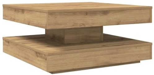 vidaXL Soffbord 360 grader vridbart artisan ek 70x70x34,5 cm