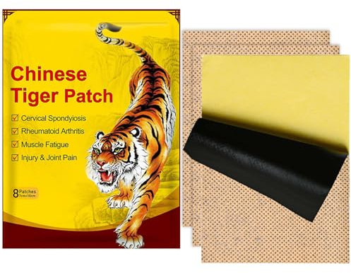 EONFAVE Tiger Schmerzlinderung Patch, 40Pcs/5Pack Tiger Care Patch, Chinesische Ferninfrarot Pflaste, Schmerzlinderung Pflaster für Muskeln und Gelenke, Schnelle und Lang Anhaltende (5 Packs)