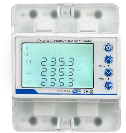 Reapyyt Contador KWh Bidireccional Inteligente Tuya WiFi Trifásico 380V 100A Límite de Corriente Interruptor Relé de Protección de Bajo Tensión