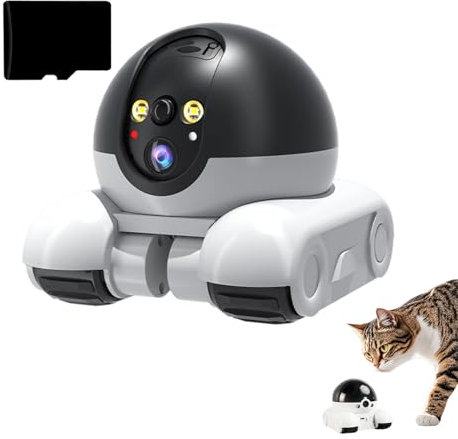 Patrol Buddy Robot Camera, Robot Camera on Wheels, Indoor Movable Security Cameras with 2-Way Talk,Night Vision, App Control for Elderly/Baby/Cats/Dogs (Wifi Kind,With 32G Card)