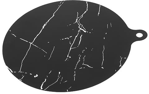 UTHCLO Heat Resistant Marbling Induction Cooktop Pad Silicone Protective Mat for Oil Non Slip Kitchen Countertop Heat Protector Flexible and Easy to Clean Round