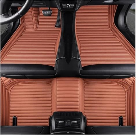 Auto Spiegelkappen Für F10 5 Series 2010-2016 Jahr Innendetails Autozubehör Teppich Gestreifte Pu Leder Auto Bodenmatte Seitenspiegelkappe(Brown)