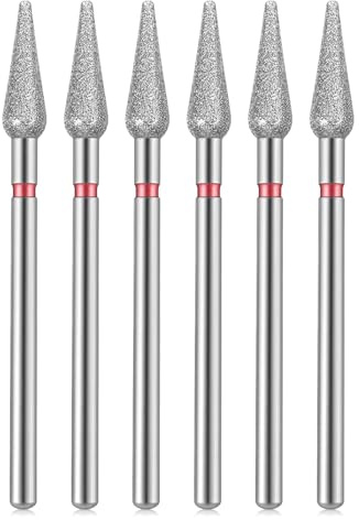 Sibba 6 st nagelbandsborr set flamma rostfritt stål bit med fodral för manikyr pedikyr diamantborr poleringsfil sliphuvuden verktyg metall professionella hårdmetallborttagningsbits akryl gel naglar C