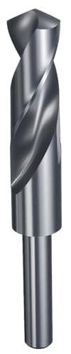 QUARKZMAN Barrena de 22mm 1/2 Vástago Reducido Redondo Acero Rápido 4341 | Nitrurado Negro Punta Estándar 118°, para Plástico Madera Cobre Aluminio Hierro Metales Blandos Medianos