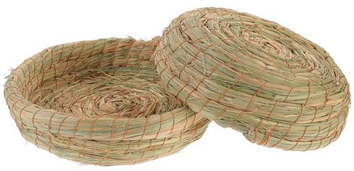 Garneck Gewebtes Strohpet Nest Haustierbett Mit Flachem Boden Warm Und Komfortabel Für Hamster Meerschweinchen Kaninchen Kleintiere
