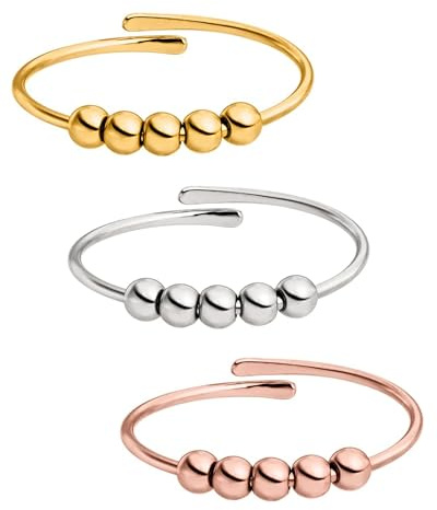 Purelei Shade Anxiety Ring - Fidget – New Generation - Damenring aus langlebigem Edelstahl – Wasserfeste Ringe – in verstellbaren Größen erhältlich - Damenschmuck
