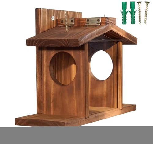 Streifenhörnchen-Futterstation – Eichhörnchenhaus mit flexiblem Dach, Eichhörnchen-Snack-Futterstation mit abnehmbarem Dach, Futterstation für den Außenbereich und Gartendekoration