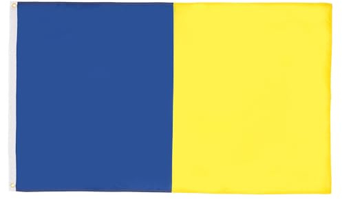 AZ FLAG Drapeau Comté d'Irlande Bleu et jaune 90x60 cm 2 Œillets | Usage intérieur et extérieur Drapeau décoratif de l'Union Jack Blue and Gold Irish County coutures doubles et bords renforcés