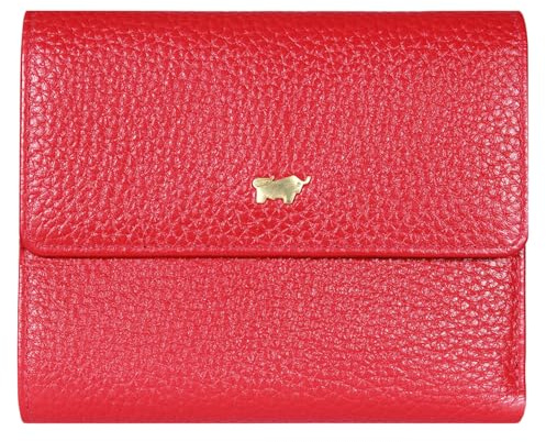 BRAUN BÜFFEL - ASTI Geldbörse aus feingenarbtem Leder gefertigt und mit goldenen Metallakzenten - 8 Kartenfächer 7 Steckfächer 2 Scheinfächer - Edles Rot