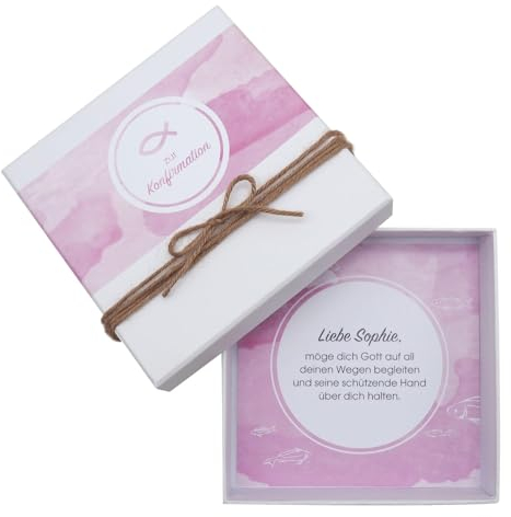 ZauberDeko Geldgeschenk Verpackung Konfirmation MIT Namen Fisch Mauve Rosa Geschenk Gutschein