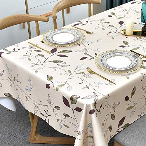 Plenmor Wachstuchtischdecke 137 x 137cm PVC Tischdecke Plastik Tischdecke Outdoor, Table Cloth Waterproof Abwischbare Tischtuch Dining Table Cover (Herbstblätter)