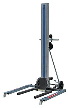 CARRETILLA ELEVADORA MANUAL DE ALUMINIO. Altura máxima 4.80 metros y Capacidad 80 kilos.