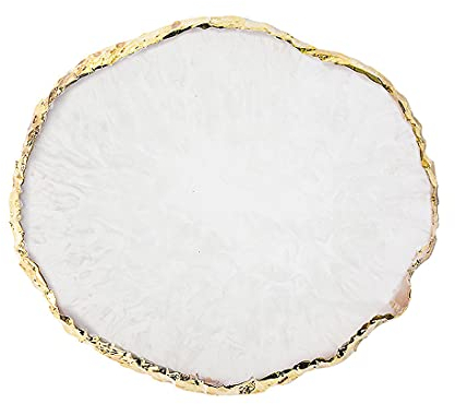 BAQI 1 Palette de Vernis à Ongles en résine - Plaque de mélange de Couleurs - Bord doré - Pratique - Tableau d'affichage de Maquillage - Dessin de Couleur - Support pour manucure