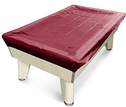 Funky Chalk Plain DARK RED 8ft UK Nylon Pool Table Cover with Fitted Elasticated Corners