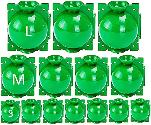 Laufunjoy 15 Pezzi Propagatori Alta Pressione, Scatola Radicamento Piante Riutilizzabile Dispositivo Innesto a Sfera Propagazione Scatola Radici Piante Giardino Assistita (L+M+S, Verd)