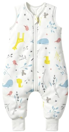 Mosebears Baby Schlafsack mit Füßen 2.5 Tog 6-18 Monate Baumwolle Atmungsaktiv Winterschlafsack für Babys & Kleinkinder Warmer Strampelsack mit Beinen