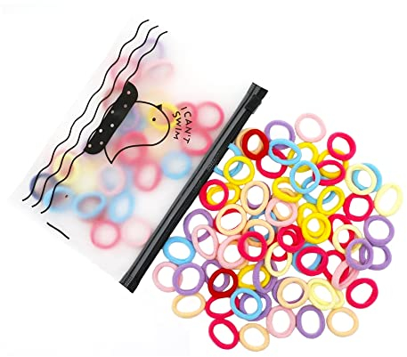 100 Stück Kleine Haargummis Damen, Elastische Haargummis Zopfgummis Pferdeschwanz Bunt, Mini Haarband für Baby Kleinkinder Mädchen