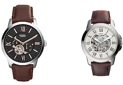 Fossil Herrenuhr Townsman, 45mm Gehäusegröße, Mechanisches Automatikwerk