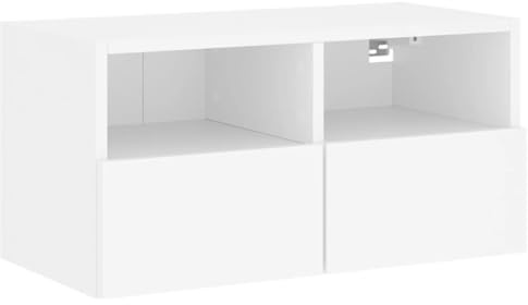 vidaXL Mobile TV a Parete Bianco 60x30x30 cm in Legno Multistrato