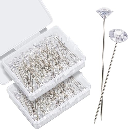 Mindre diamant bukettnålar bröstbuketter stift blomstift kristall strass blommiga nålar diamanter stift för blombuketter bröllop brud hårtillbehör smycken dekor gör-det-själv hantverk sömnad (500)