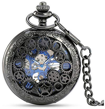 LVUNZJCA Herren-Taschenuhr Zarte Roman Klassische Nostalgie Mechanische Taschenuhr mit Gravur Taschenuhr for Männer und Frauen für Geburtstag