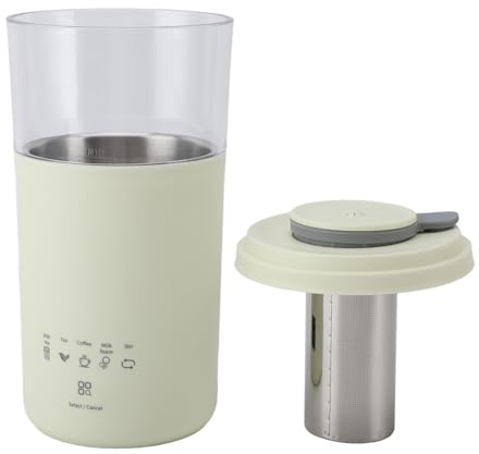 Topiky Hervidor Eléctrico de Viaje, Pequeño Hervidor Eléctrico Portátil con Filtro de Acero Inoxidable, Fabricante de Espuma de Leche de 350 Ml (Enchufe Europeo 220V)
