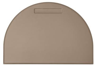 Eglooh - Diana - Schreibtischunterlage aus Leder Taubengrau cm 65x45 - Mit halbrunder Form, Stiftfach und Handwerkliche Nähte - Made in Italy