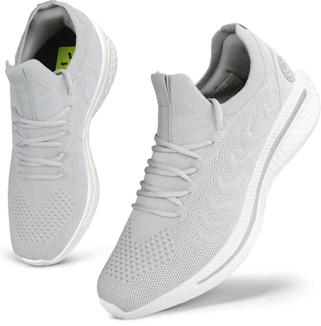 Giniros Womens Trainers Tennis Running Shoes Sneakers Non-Slip Light Grey 4