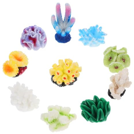 BESPORTBLE 10stücke Teiliges Künstlichen Korallenornamenten Resin Für Aquarien Lifelike Dekoration Für Fischbecken Pflegeleicht Realistische Details Für Unterwasserlandschaften