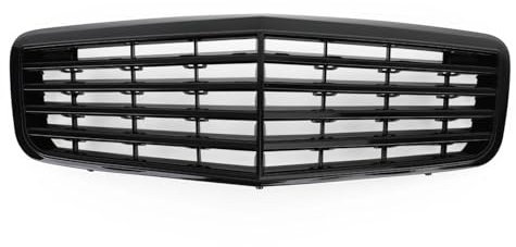 DZSMACHENGSM Kühlergrill vorne Frontgrill Mitte Haube Grille Stoßstange Für Mercedes Für Benz W211 E350 500 2007-2009 Glanz Schwarz Auto Zubehör Lüftungsgitter