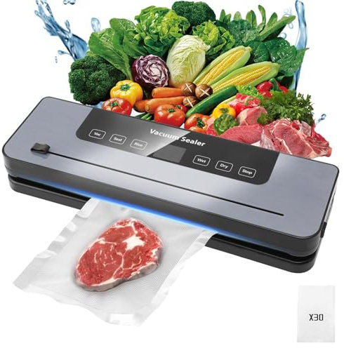 Automatic Vacuum Sealer Machine, Food Vacuum Sealer Machine, with 30pcs Vacuum Sealer Bags, Food Preservation Vacuum Pack Machine, for Dry or Moist Food, Vegetables, Meat