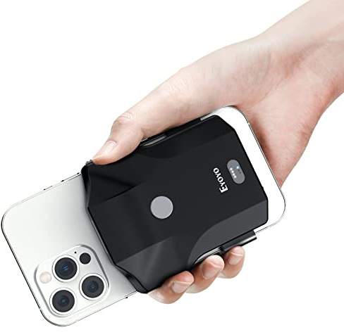 Eyoyo Scanner QR Bluetooth 2D sans Fil avec Clip arrière, Compatible avec Les téléphones Android de 4,7 à 7,2 et iPhone pour l'inventaire de bibliothèque de Livres.