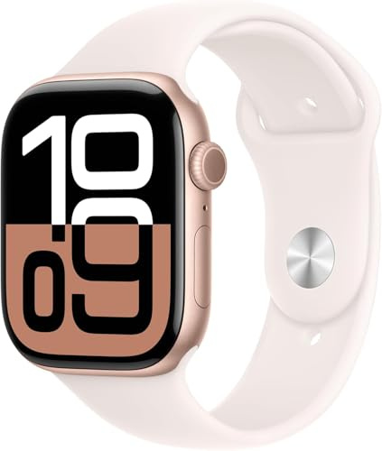 Apple Watch Series 10 [GPS + Cellular, 46mm] - Cassa Oro Rosa in Alluminio con Banda Sport Rosa, M/L (Ricondizionato)