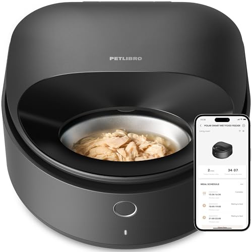 PETLIBRO Automatic Wet Food Cat Feeder, Refrigerated Auto Cat Feeder with Stainless Steel Bowl & Semiconductor Cooling, Fresh Meals for 3 Days, Wi-Fi App-Controlled Pet Food Dispenser, Easy to Clean