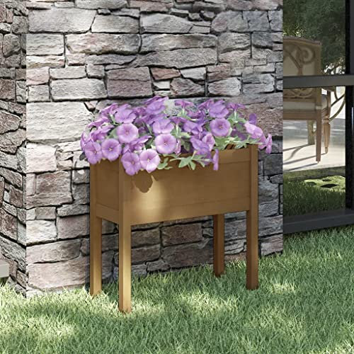 JHQHSM Fioriera da Giardino, Cassetta per piante Vaso da giardino Vasi per piante Fioriere da esterno Rialzato da giardino Adatto per Patio Giardino Balcone ambra 70x31x70 cm in Massello di Pino