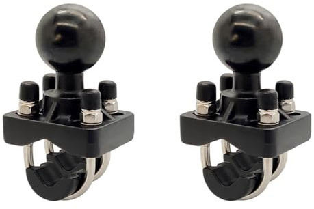 Agwuoetr 2X Base de sur Rail de Guidon de Vélo de Moto Double U-Boulon avec Boule de 1,5 Pouces pour Caméra pour pour