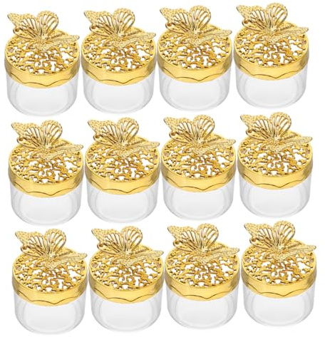 Parliky 12 Piezas Cajas de Regalo Transparente Contenedores Redondos de Plástico Resistente para Dulces y Chocolates Bodas Accesorios Versátiles para Fiesta