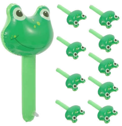 VICASKY 10 Stück Teiliges Aufblasbares Hammer Glocke Cartoon Frosch Design Sicherer Lustiges Partyspielzeug für Kindergeburtstag Indoor und Outdoor Aktivitäten Leicht zu Halten