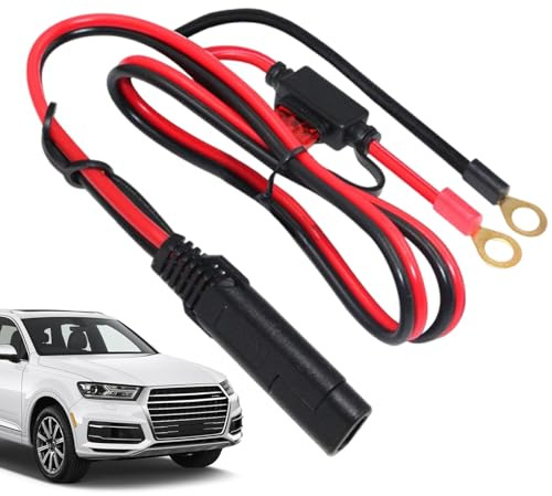 SAE Extension Cable - Heavy Duty 2-Pin Charging Line | Car Power Supply Harness, Nickel-Plated Brass Terminal Lead, Replacement Energy Transfer Cord For Motorcycle, Vehicle Electrical Maintenance Tool