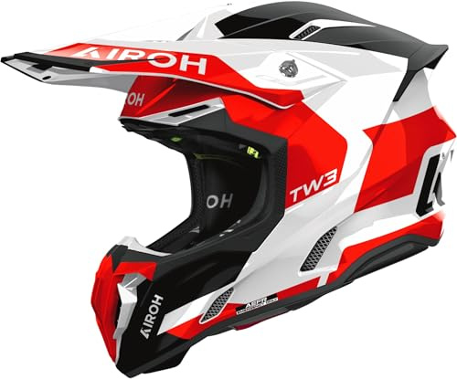 Airoh Twist 3 Fancy Motocrosshjälm, weiß/schwarz/rot, S (55/56)