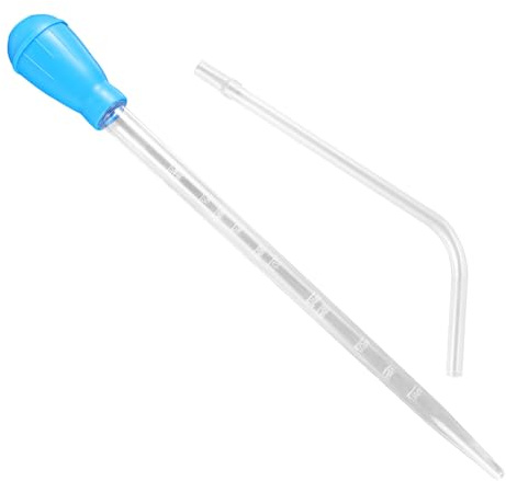 Fukaisu 2pcs 50ml Aquarium Coral Fish Feeder, 65.5cm/27.79in Extra Long Turkey Baster with L-Shaped Extension Siphon Dropper & Fish Tank Water Changer Feeding Pipe Aquarium Cleaning Tools Accessories