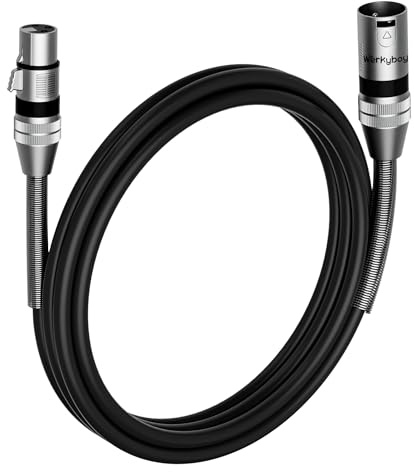 Werkybay 3-polig XLR Kabel 1.5m (1 Stück)，Stecker auf Buchse XLR Adapter, SR-Struktur Symmetrisch Mikrofonkabel für Mikrofon, Podcast, Bühne,Studio, Lautsprecher, Mixer, Verstärker usw.