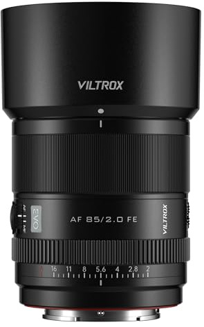 VILTROX AF 85 mm F2 EVO FE-lins, autofokus full ram porträtt Prime lins för Sony E-monteringskamera a7 a7II a7IV a7R a7RII a7RIII a7RIV a7RV a7S a7SII a7SIII a1 ZV-E1