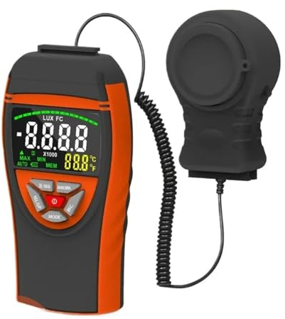 Luxmetro portatile, Misuratore di luce digitale Luxmetro 400000 Lux 3999 Display massimo Regolazione automatica dei dati Conservazione dei dati Misurazione relativa Tester di luce ad alta precisione