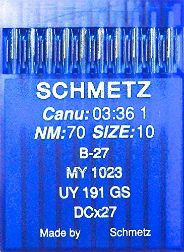 SCHMETZ 10 Rundkolben Nähmaschinen Nadeln System B-27 Industrie St. 70